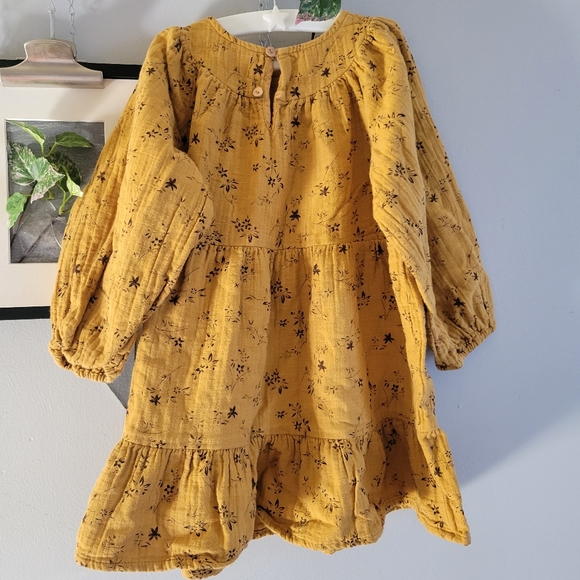 Zara Girl's Floral Print Fall Textured Long Sleeve Dress 4-5 YEARS - Picture 8 of 12